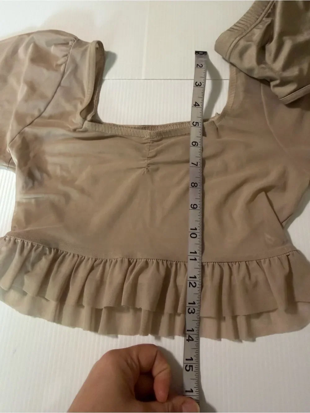 Weissman Balera dance costume tan nude illusion mesh 2 piece 17134 17176 MA adul